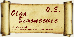 Olga Simončević vizit kartica